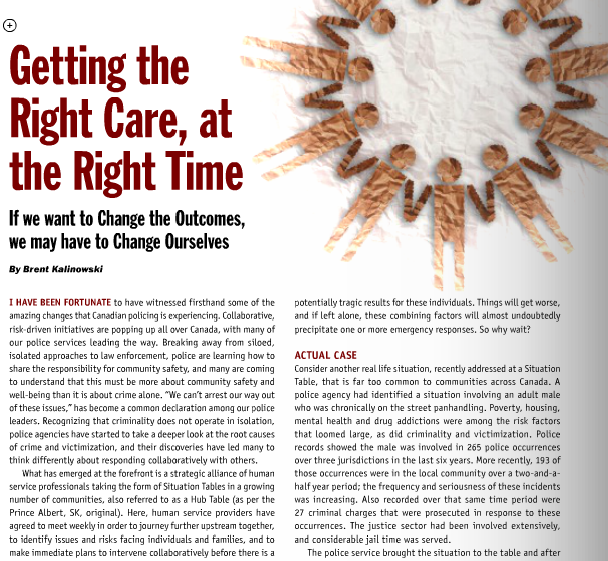 Image of a magazine article with the title "Getting the Right Care, at the Right Time".